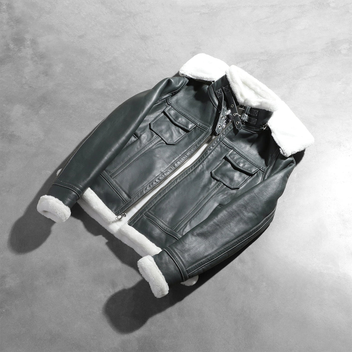 Fiona Hooded Veste en Peau Lainée pour Femme – Vue produit alternative 7