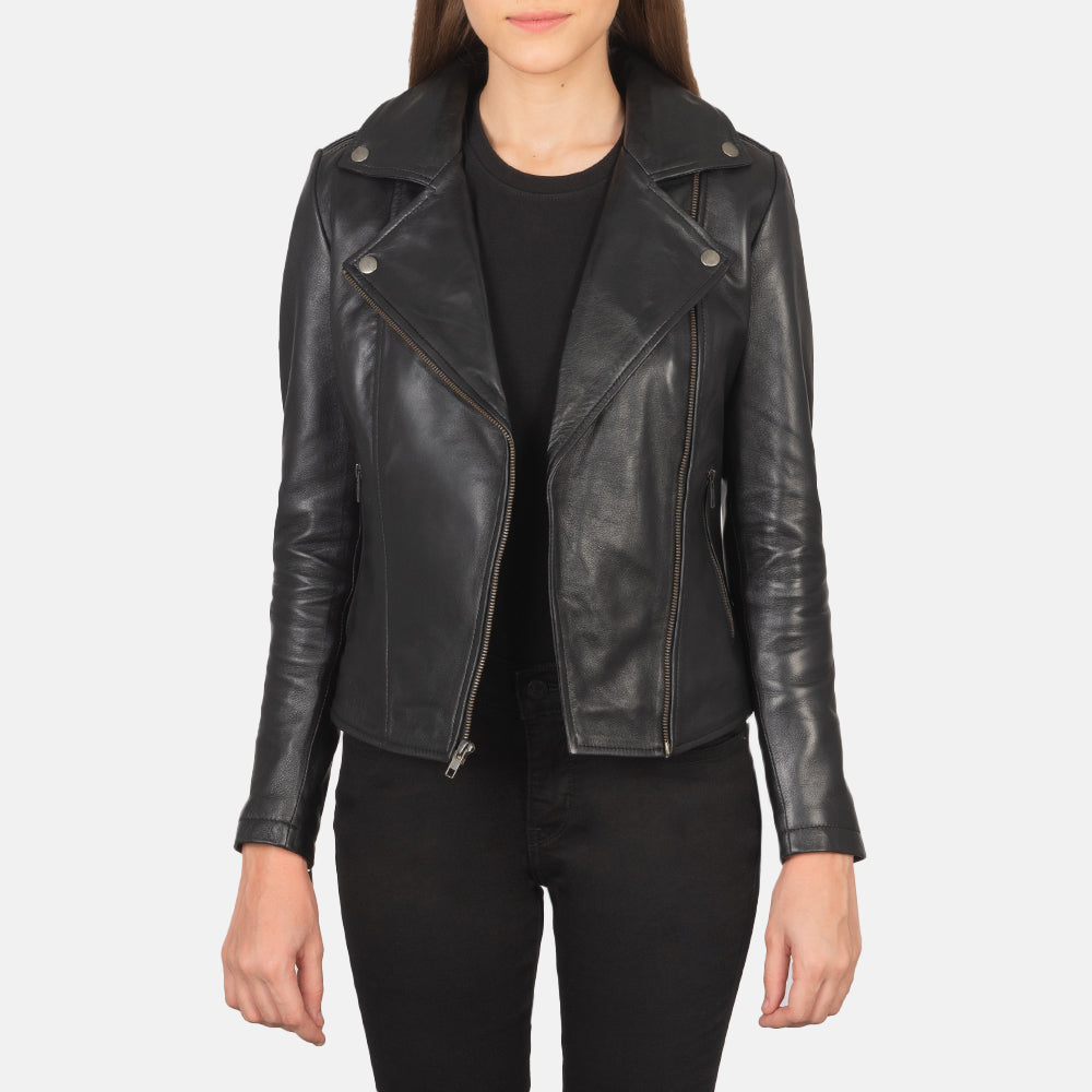 Flashback Veste Motard en Cuir pour Femme – Vue produit alternative 2