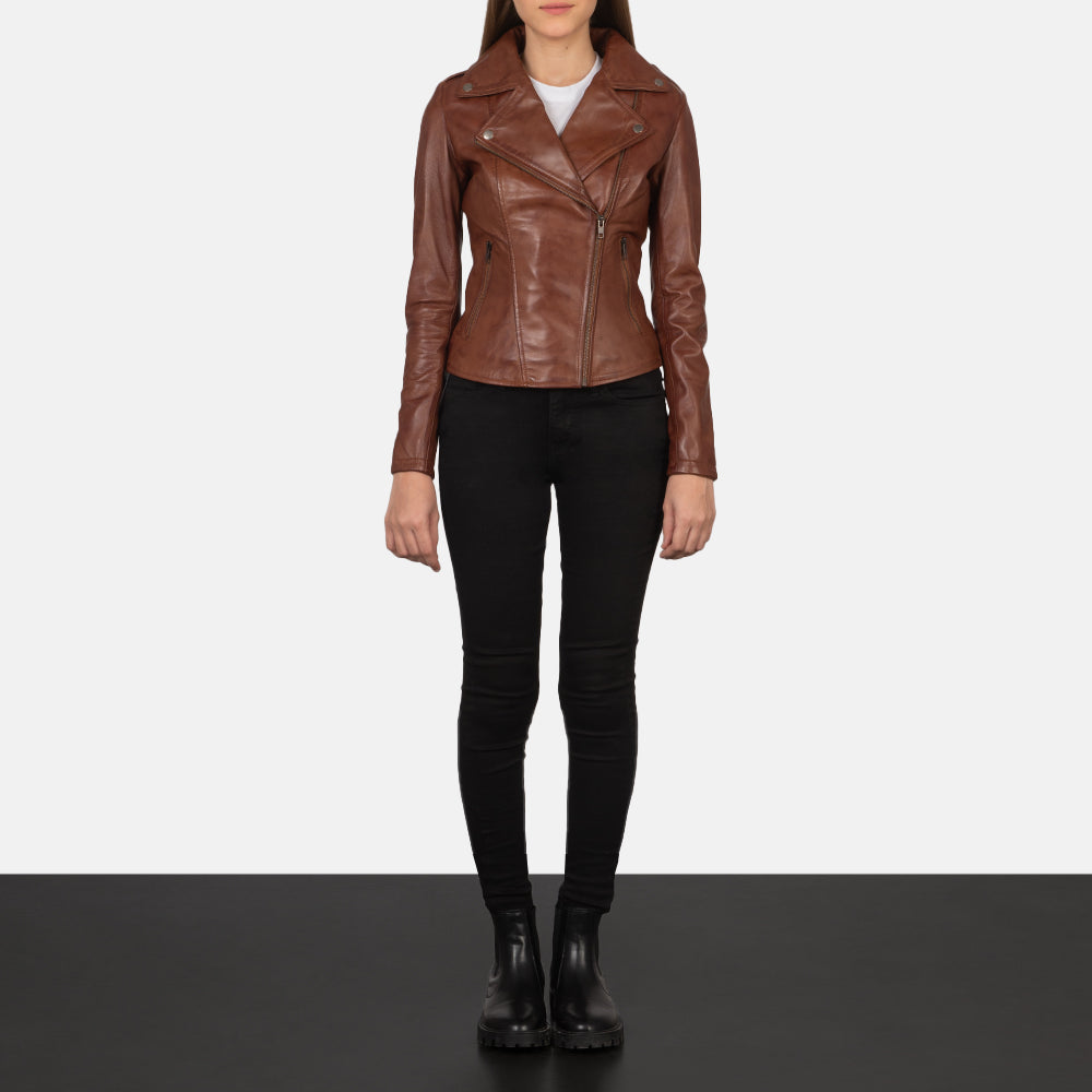 Flashback Veste Motard en Cuir pour Femme – Vue produit alternative 4