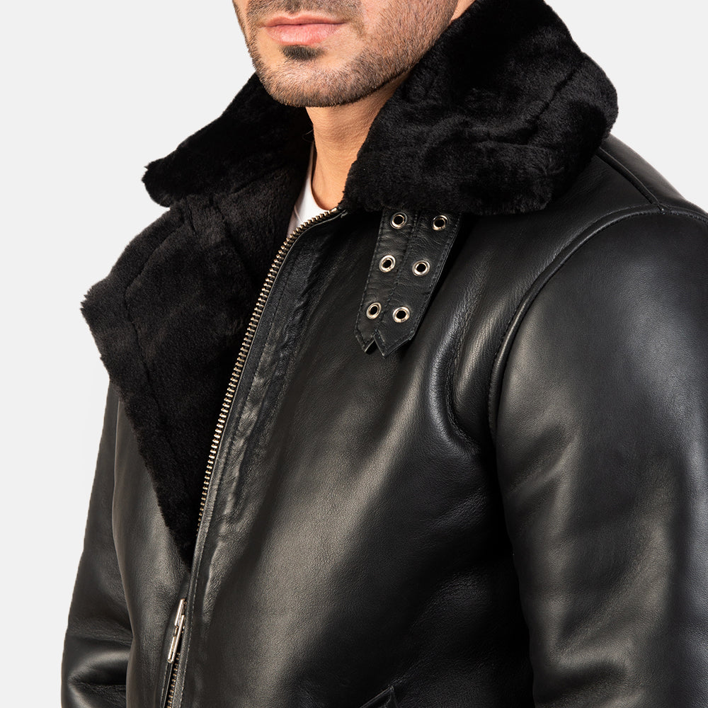 
Francis B-3 Noir Blouson Bombardier en Cuir pour Homme – alternate product view 6