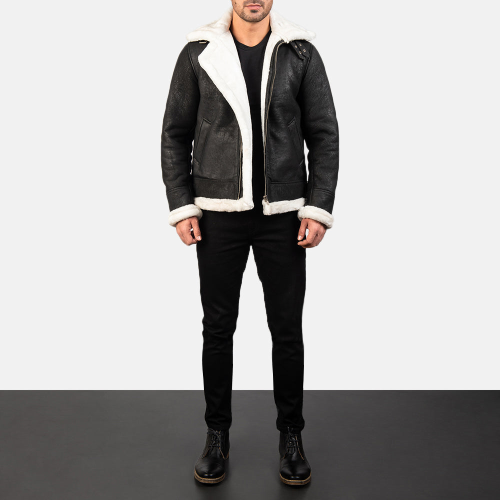 
Francis B-3 Noir Blouson Bombardier en Cuir pour Homme – alternate product view 3