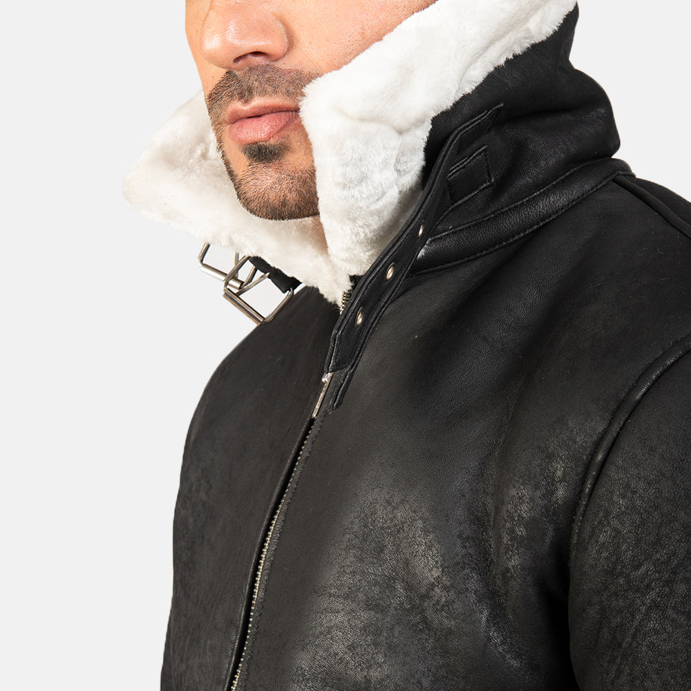 
Francis B-3 Noir Blouson Bombardier en Cuir pour Homme – alternate product view 6