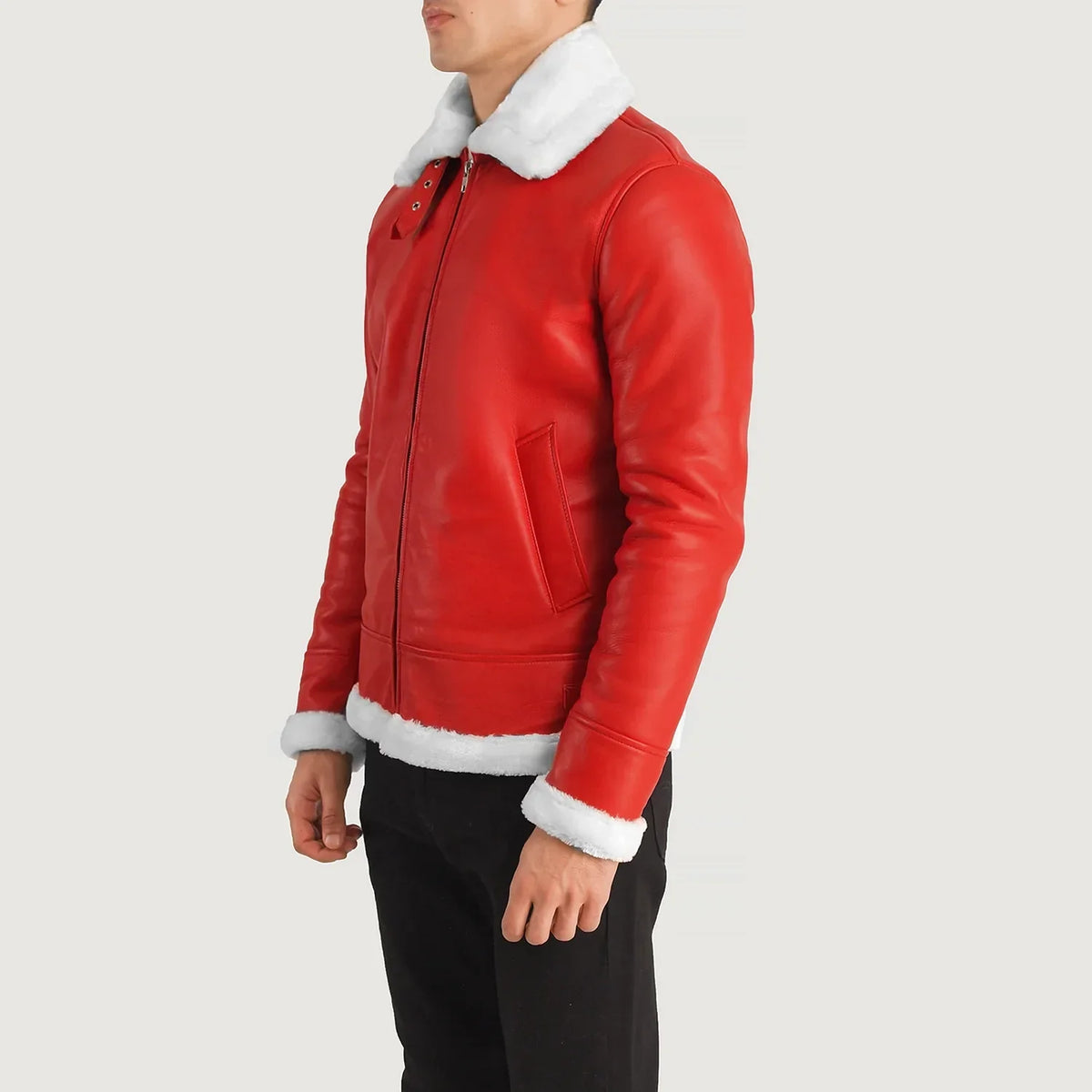 
Francis B-3 Noir Blouson Bombardier en Cuir pour Homme – alternate product view 2