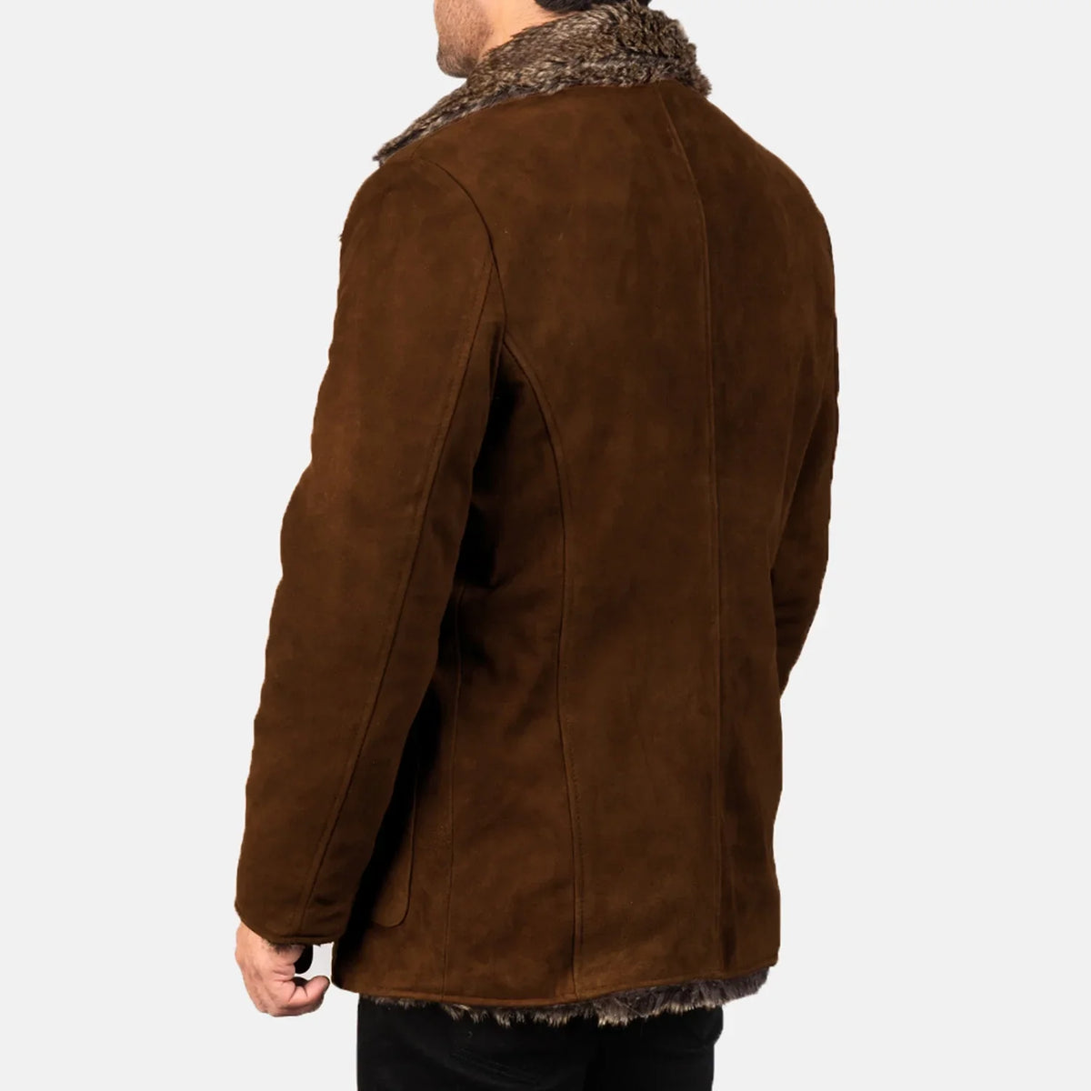 Furlong Manteau en Cuir Beige Manteau en Cuir pour Homme – Vue produit alternative 5