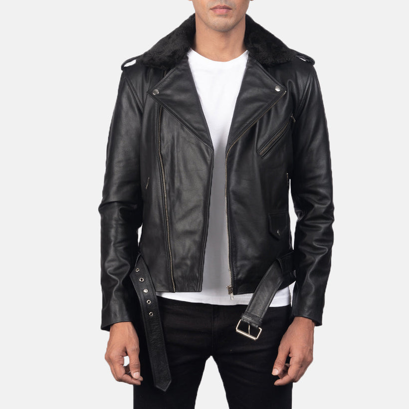 Furton Veste Motard en Cuir pour Homme