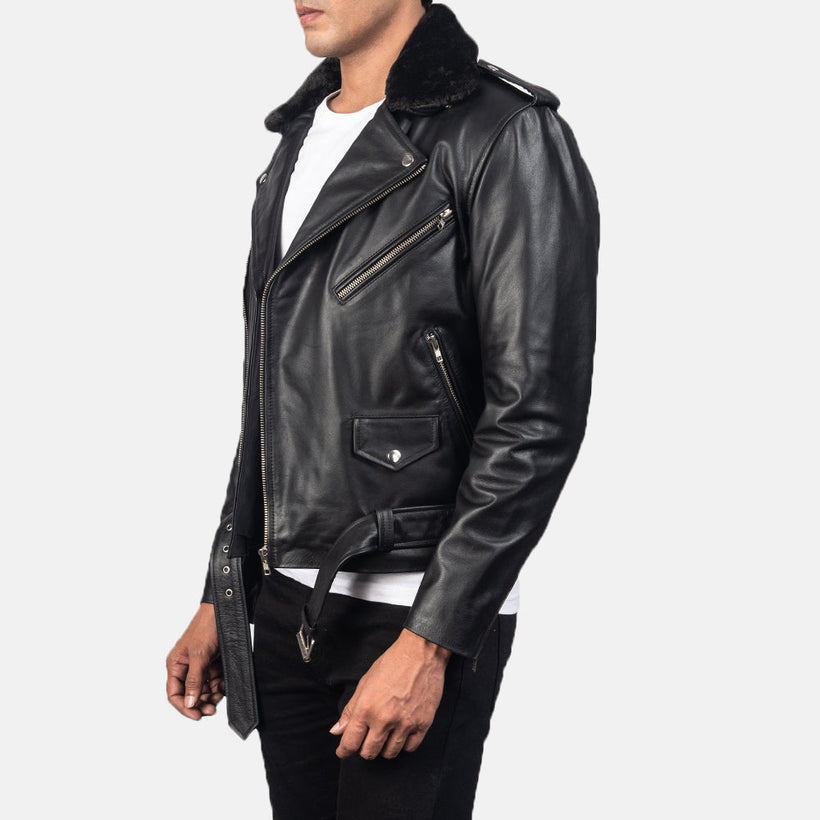Furton Veste Motard en Cuir pour Homme