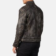 Authentic Goatskin Leather with Rub-off Finish Grain Texture &amp; Heavy-Duty Seam Stitching Detail