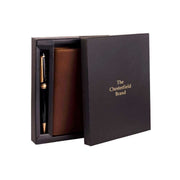 
Vue détaillée of Classic Collar & Heavy-Duty Zipper Hardware on Giftset Leather Writing Case and Pen (Passport holder)