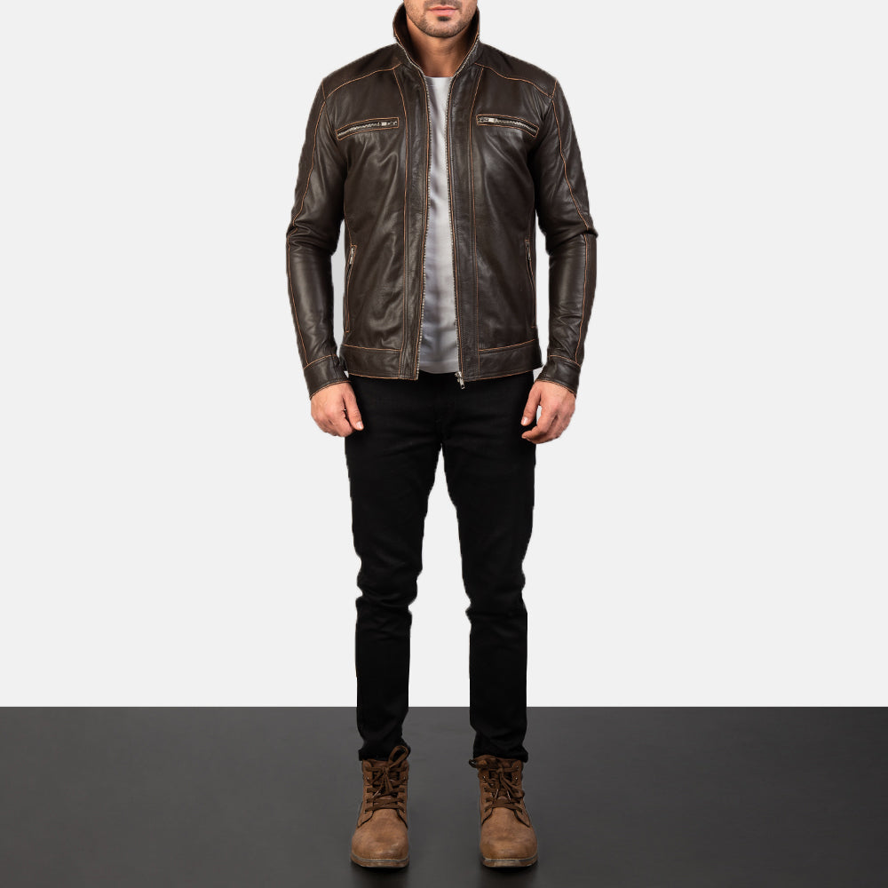Hudson Veste Motard en Cuir pour Homme – Vue produit alternative 3