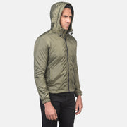 Green Nylon Hooded Jacket - Vue de dos avec coupe ajustée aux épaules &amp; ourlet soigné