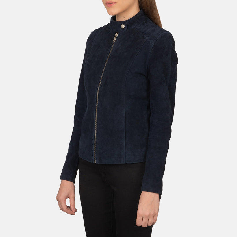 Kelsee Veste Motard en Cuir pour Femme