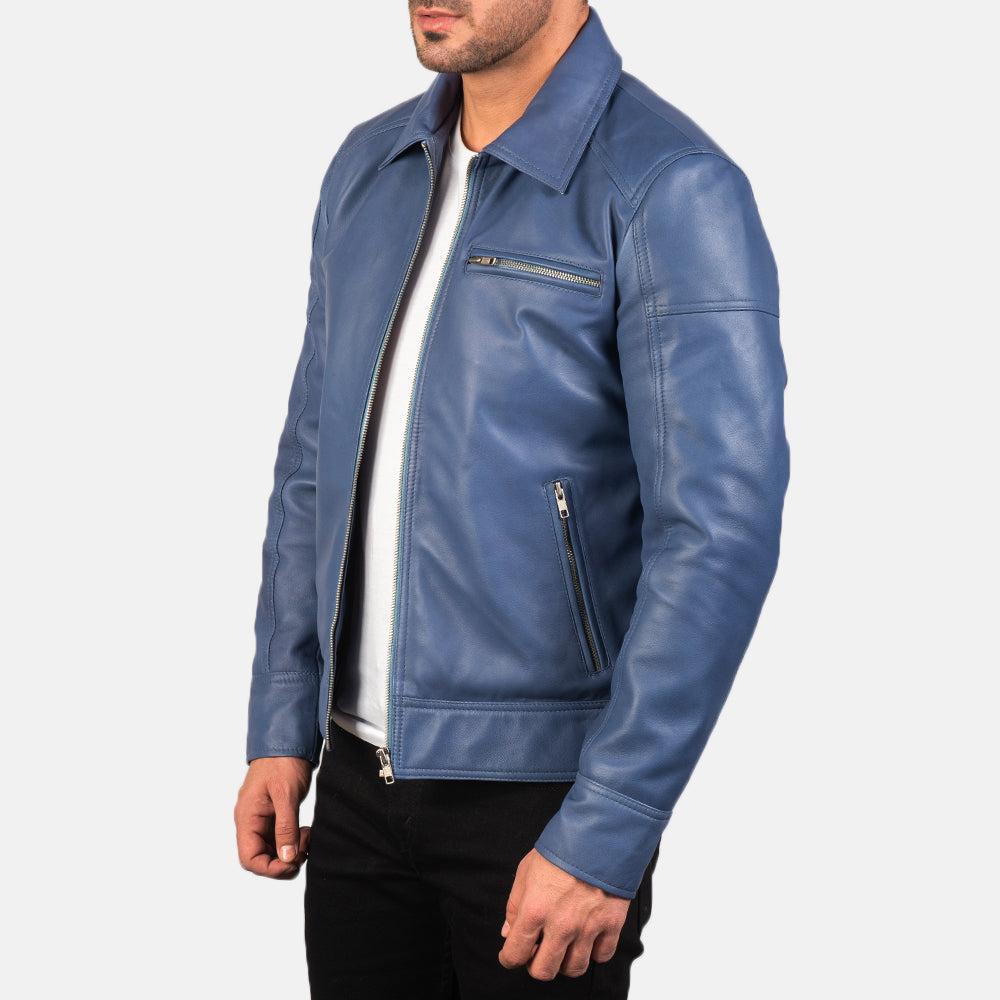 Brown Cowhide Leather Biker Jacket - Vue de dos avec coupe ajustée aux épaules &amp; ourlet soigné