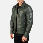 Lavendard Veste Motard en Cuir pour Homme – Vue produit alternative 2