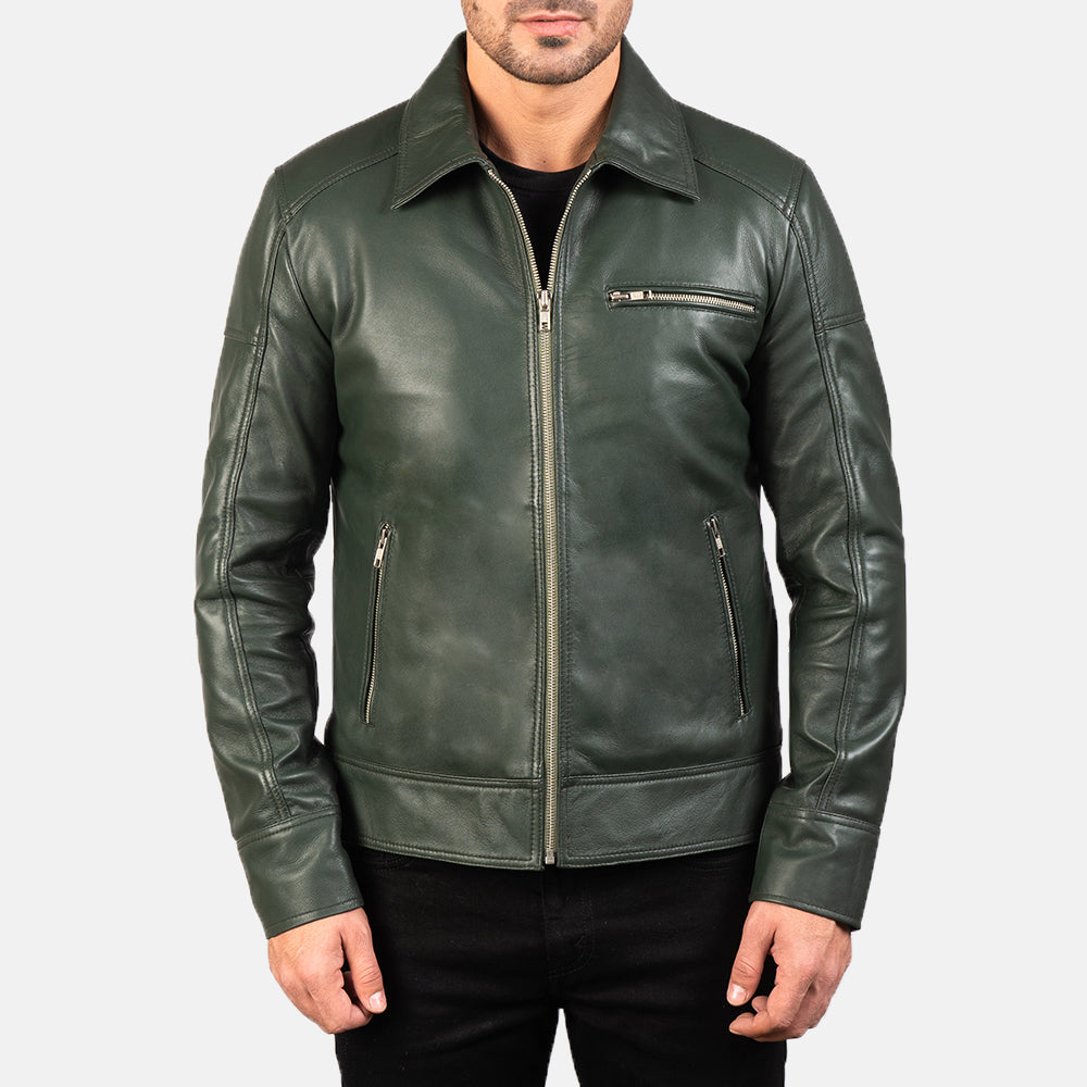 Lavendard Veste Motard en Cuir pour Homme – Vue produit alternative 3