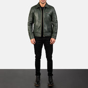 Lavendard Veste Motard en Cuir pour Homme – Vue produit alternative 4