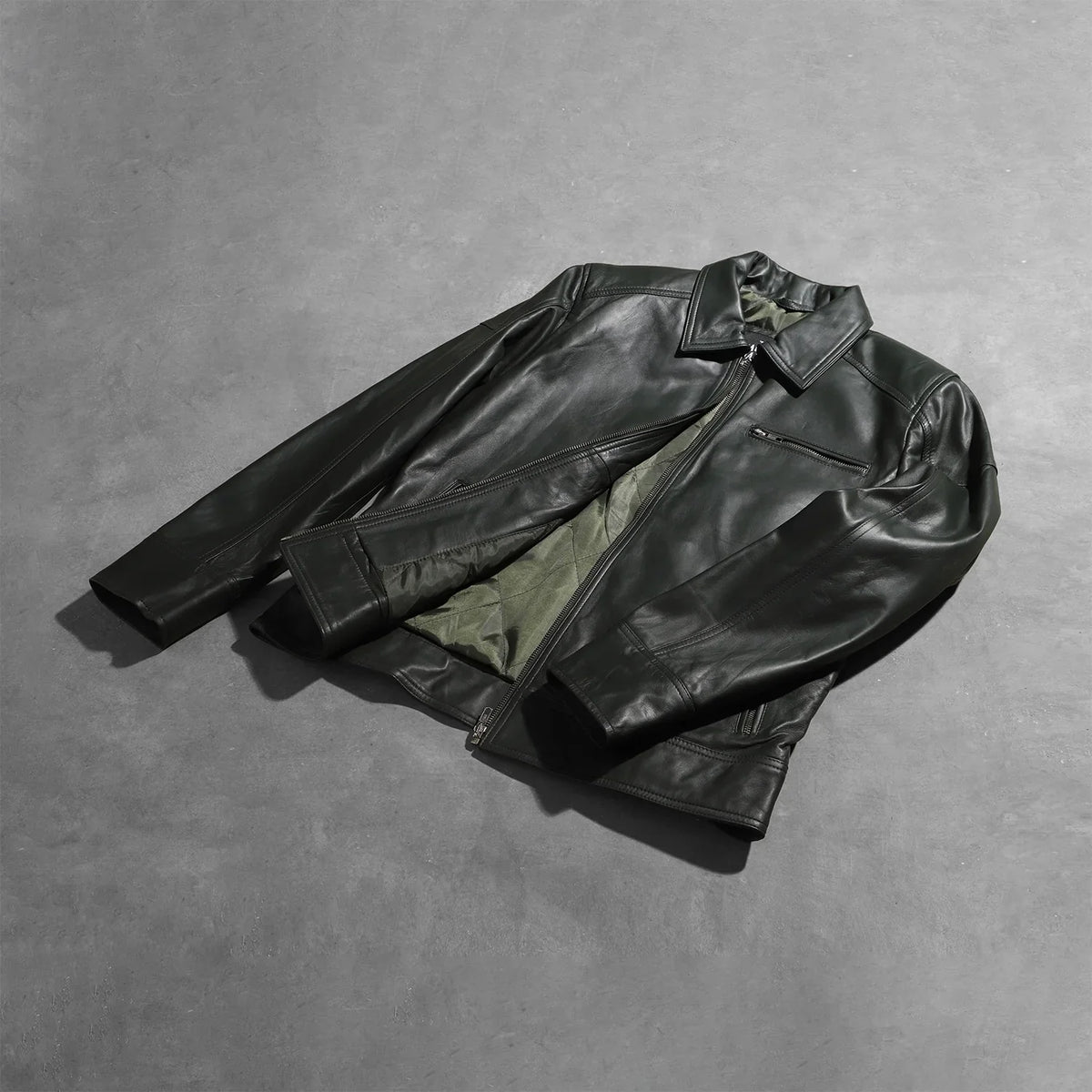 Lavendard Veste Motard en Cuir pour Homme – Vue produit alternative 7