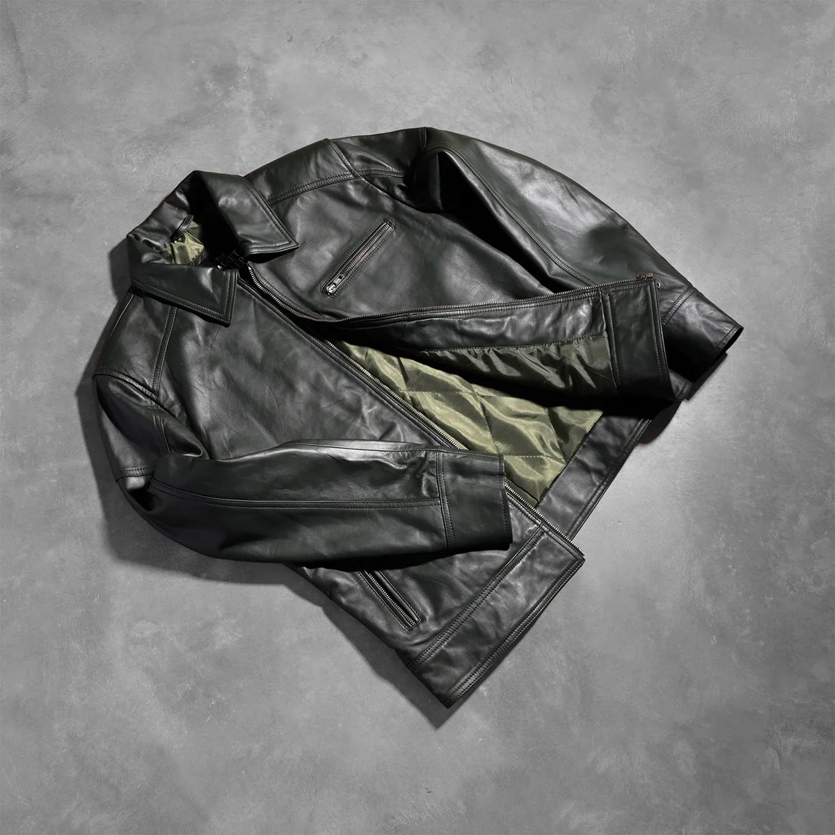 Lavendard Veste Motard en Cuir pour Homme – Vue produit alternative 8