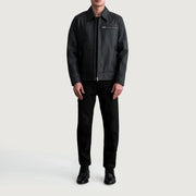Lavendard Veste Motard en Cuir pour Homme – Vue produit alternative 4