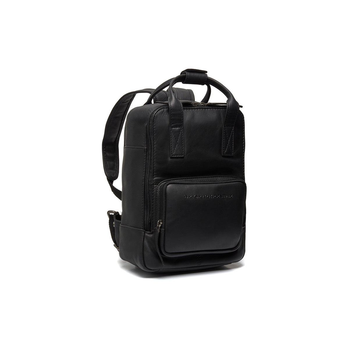 Bellary Full-Grain Leather Backpack pour Femme in Classic 100% Full-Grain Leather - Full Exterior Front Profile View | Acheter en ligne