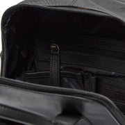 Bellary Full-Grain Leather Backpack pour Femme - Structured Side Profile Showing Gusset Depth &amp; Expansion Capacity