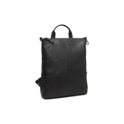 Manchester Full-Grain Leather Backpack pour Femme - Structured Side Profile Showing Gusset Depth &amp; Expansion Capacity