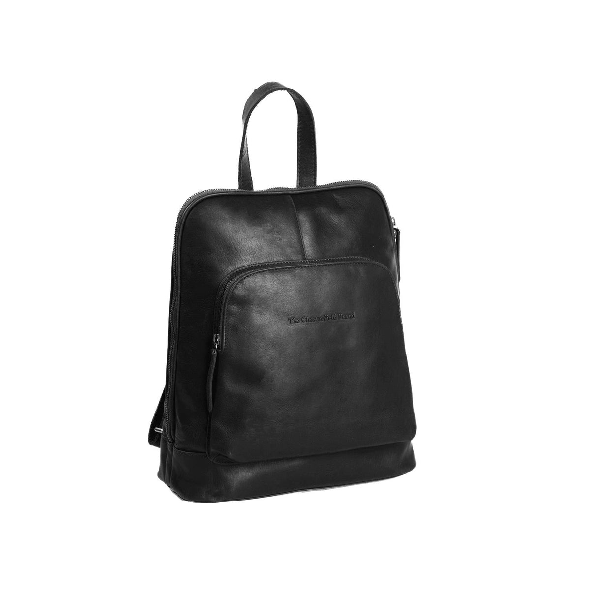 Naomi Full-Grain Leather Backpack pour Femme in Classic 100% Full-Grain Leather - Full Exterior Front Profile View | Acheter en ligne