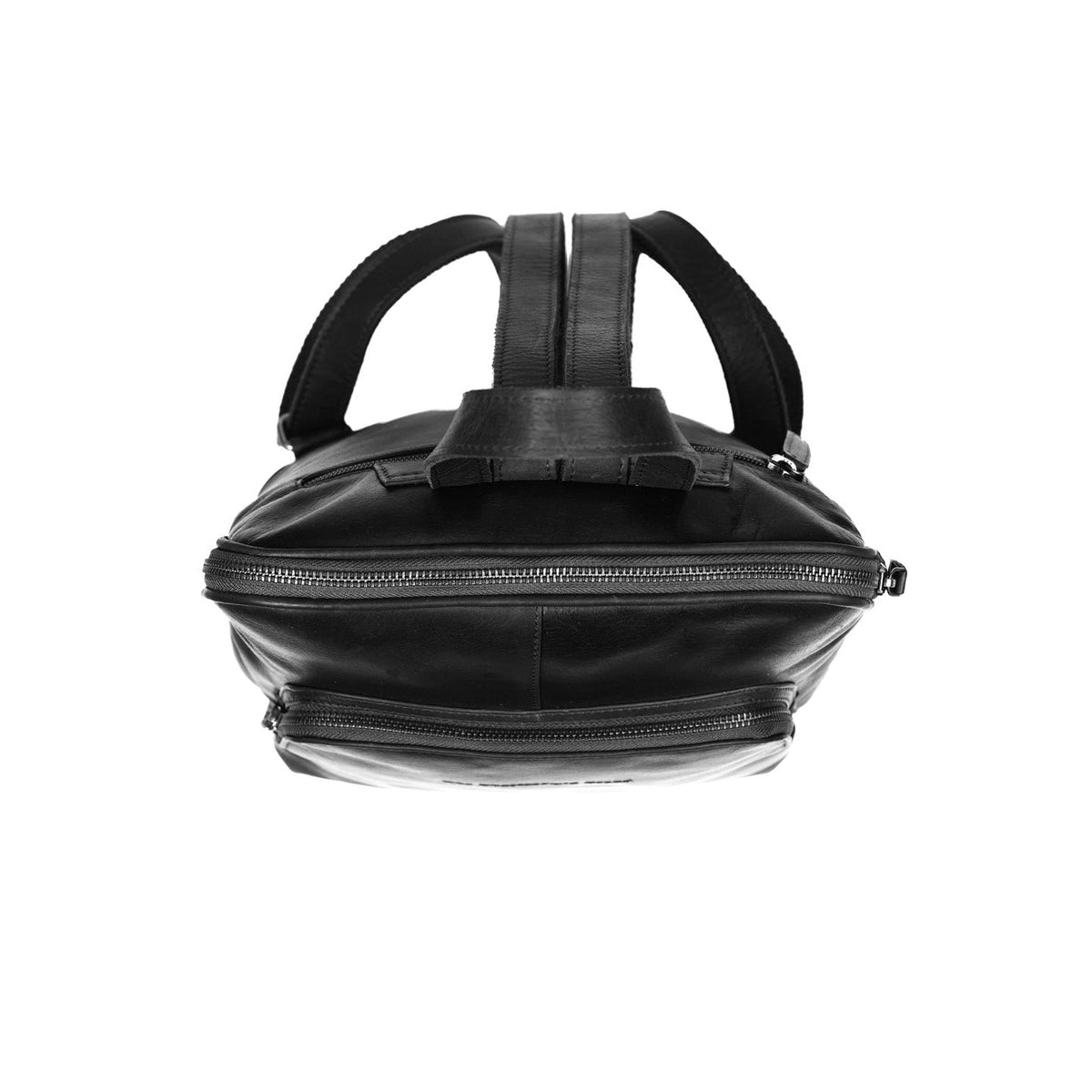 Naomi Full-Grain Leather Backpack pour Femme - Structured Side Profile Showing Gusset Depth &amp; Expansion Capacity