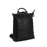 Saar Full-Grain Leather Backpack pour Femme - Structured Side Profile Showing Gusset Depth &amp; Expansion Capacity