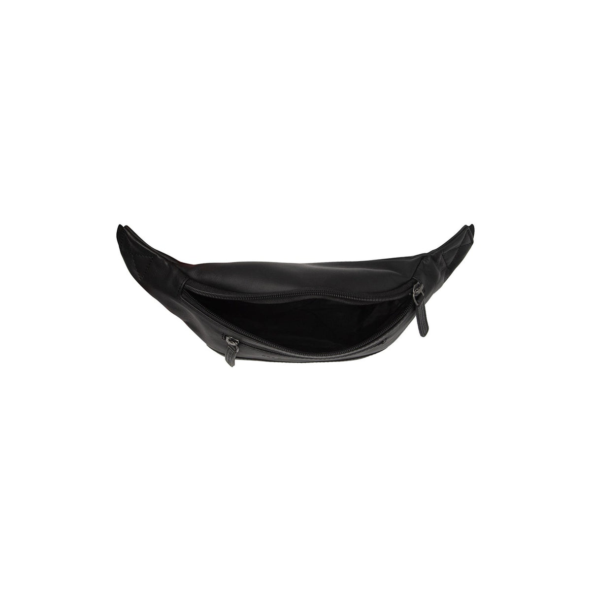 
Brana Sac banane en cuir pleine fleur - Profil latéral structuré montrant la profondeur du soufflet