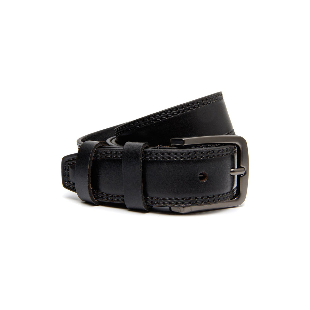Manovo Full-Grain Ceinture en Cuir pour Homme in Classic 100% Full-Grain Leather - Full Exterior Front Profile View | Acheter en ligne