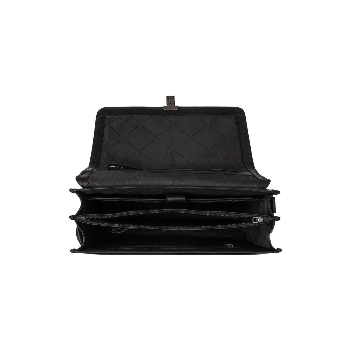 
Solid Antique Brass Hardware & Heavy-Duty Dual Zipper Detail on Glenwood Cuir Pleine Fleur Briefcase pour Homme