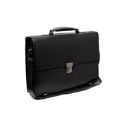 Salvatore Full-Grain Leather Briefcase pour Homme in Classic 100% Full-Grain Leather - Full Exterior Front Profile View | Acheter en ligne
