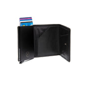 Gabriela Full-Grain Leather Card Holder pour Femme - Structured Side Profile Showing Gusset Depth &amp; Expansion Capacity