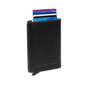 Lancaster Full-Grain Leather Card Holder pour Femme in Classic 100% Full-Grain Leather - Full Exterior Front Profile View | Acheter en ligne