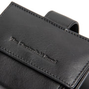 Solid Antique Brass Hardware &amp; Heavy-Duty Dual Zipper Detail on Lesina Full-Grain Leather Card Holder pour Femme