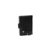 Loughton Full-Grain Leather Card Holder pour Femme - Structured Side Profile Showing Gusset Depth &amp; Expansion Capacity