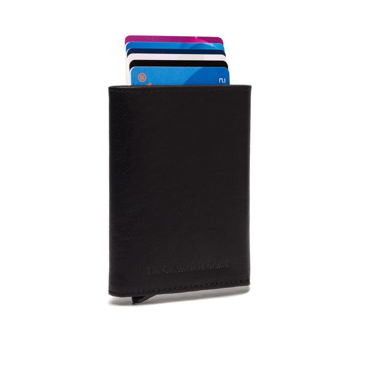 Paris Full-Grain Leather Card Holder pour Femme in Classic 100% Full-Grain Leather - Full Exterior Front Profile View | Acheter en ligne