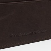 Brown Leather Card Wallet pour Femme, detail view 1