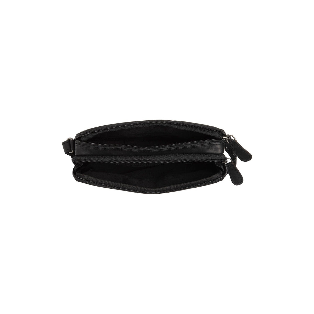 
Solid Antique Brass Hardware & Heavy-Duty Dual Zipper Detail on Ellon Sac besace en cuir pleine fleur