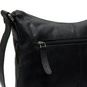 Hailey Full-Grain Leather Crossbody Bag pour Femme - Structured Side Profile Showing Gusset Depth &amp; Expansion Capacity