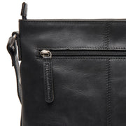 
Lunton Sac besace en cuir pleine fleur - Profil latéral structuré montrant la profondeur du soufflet
