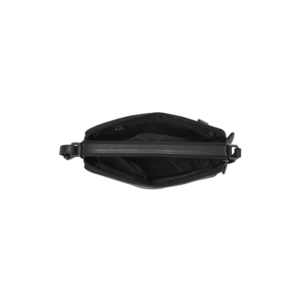 Solid Antique Brass Hardware &amp; Heavy-Duty Dual Zipper Detail on Nebraska Full-Grain Leather Crossbody Bag pour Femme