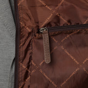 Styled Fit Perspective of Leather Garment Bag Josh pour Femme on Model - Natural Daylight Drape