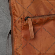Cognac Leather Garment Bag Josh pour Femme, detail view 6