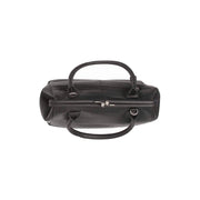 Vue détaillée of Classic Collar &amp; Heavy-Duty Zipper Hardware on Dorin Full-Grain Leather Handbag pour Femme
