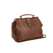 Tailored Rib Cuffs &amp; Hem Craftsmanship Construction Detail on Shaun Full-Grain Leather Handbag pour Femme