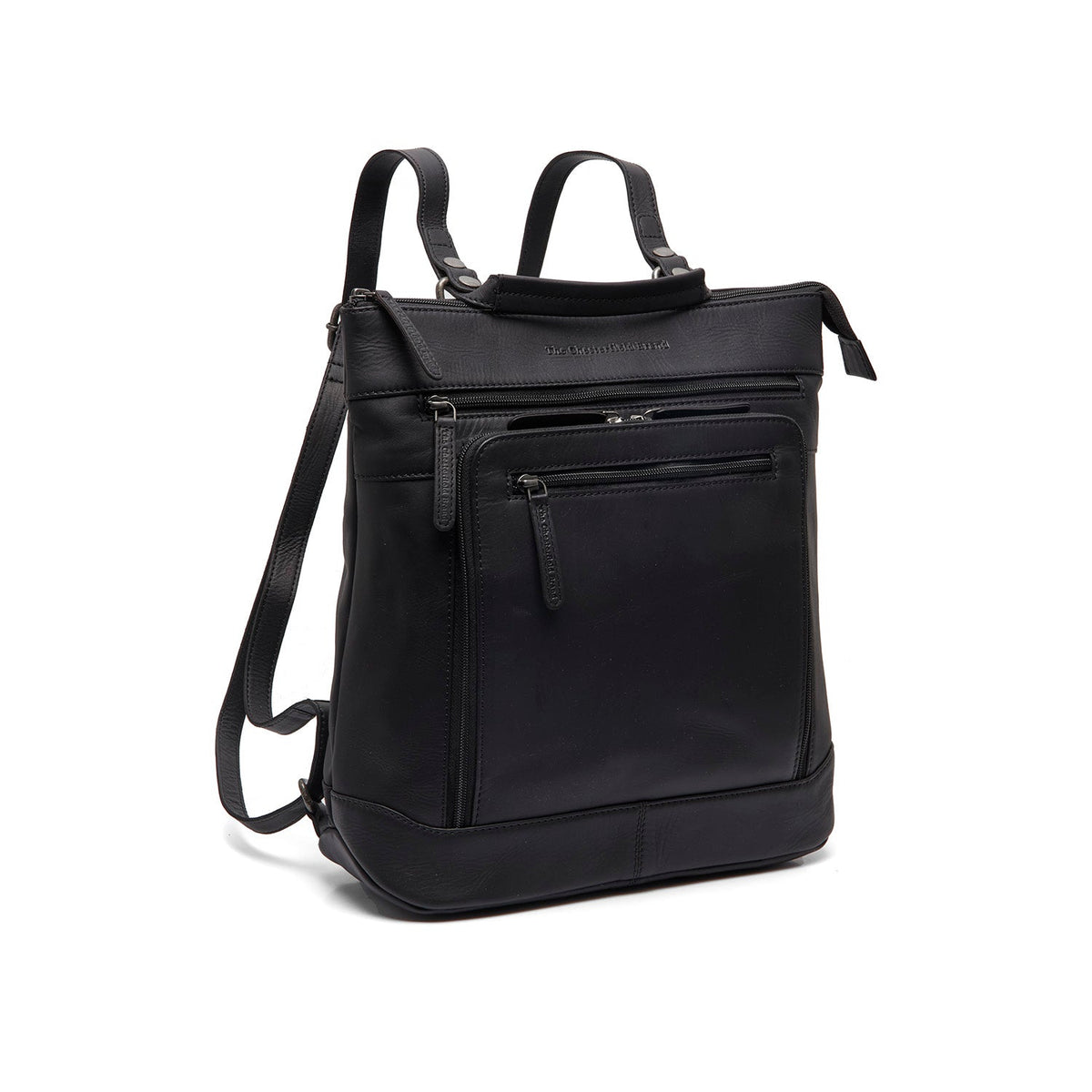 Caldero Full-Grain Leather Laptop Backpack pour Femme in Classic 100% Full-Grain Leather - Full Exterior Front Profile View | Acheter en ligne