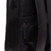 Solid Antique Brass Hardware &amp; Heavy-Duty Dual Zipper Detail on Detroit Full-Grain Leather Laptop Backpack pour Femme