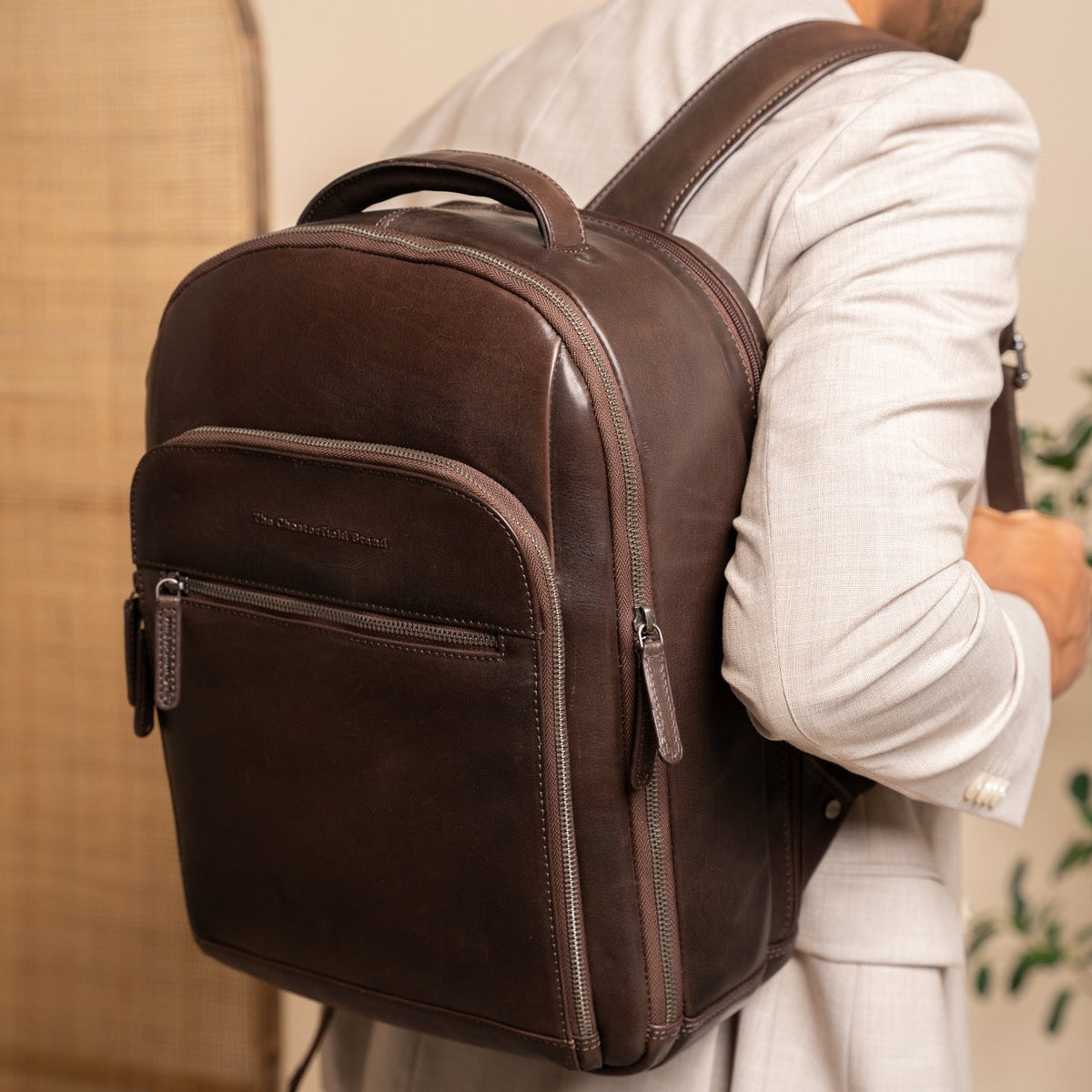 Maggiore Full-Grain Leather Laptop Backpack pour Homme – Vue produit alternative 2