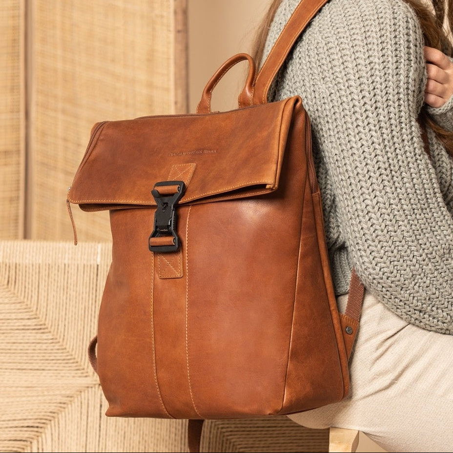 Savona Full-Grain Leather Laptop Backpack pour Femme – Vue produit alternative 2